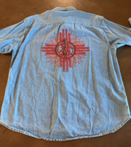Port and Company New Mexico Zia Chili Peppers Long Sleeve Button Down Si... - $362.65 MXN