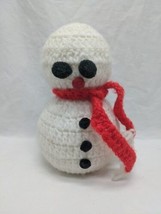 Vintage Handmade Crochet Christmas Snowman Styrofoam Decor 7&quot; - £19.78 GBP