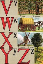 V, W, X, Y, Z Illustrated Letters by Edmund Evans - Art Print - £17.68 GBP+