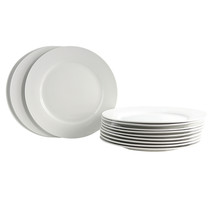 Gibson Home Noble Court 10.5&quot; Dinner Plate Set in White Set of 12 - £50.13 GBP