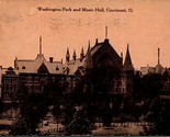 Washington Park and Music Hall Cincinnati Ohio OH 1910 DB Postcard E12 - £2.33 GBP