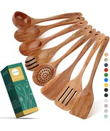 Wooden Spoons For Cooking,Nonstick Kitchen Utensil Set, Non Scratch Natu... - £40.89 GBP