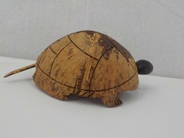 Hawaii Wooden Turtle Coconut Shell Moveable Tail And Head Rough Textured Shell - £15.71 GBP