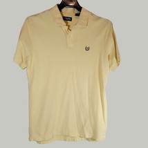 Chaps Polo Shirt Mens Medium Yellow Short Sleeve Buttons - $11.46