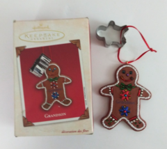 2003 Hallmark Keepsake Ornament Metal Grandson Gingerbread, Cookie Cutte... - $92.74 MXN