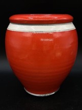Rift Zone Pottery Hawaii Bright Red Raku Studio Art Vase Robert &amp; Cathy ... - £63.90 GBP