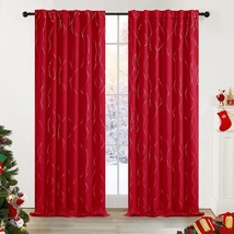 Deconovo Christmas Red Blackout Curtains And Drapes For Home, 2 Panels). - £27.92 GBP