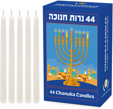Candles Menorah 44 For All 8 Nights of Chanukah White Candles Single NEW - £7.96 GBP