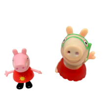 Peppa Pig Toy Figures 3.5&quot; Rubber Beach and 2&quot; Plastic Lot of 2 - $13.24