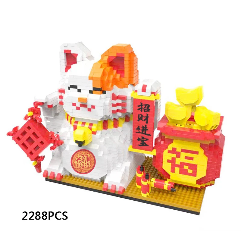 iDEA Stationery Building Brick Lucky Fortune Cat Pen Container Micro Diamond - £33.17 GBP+