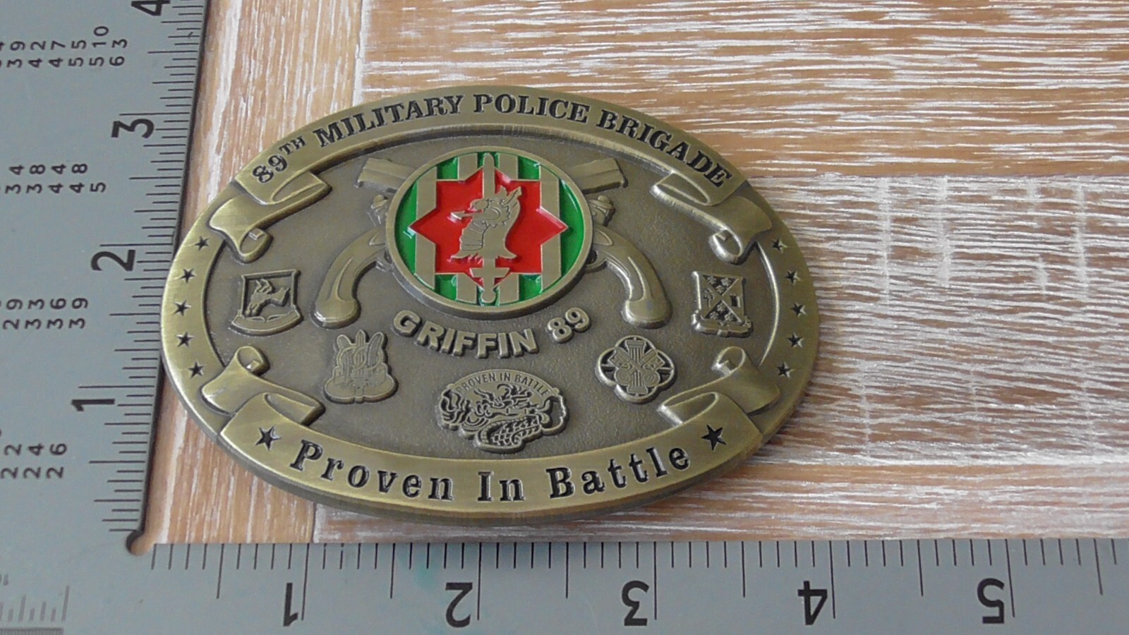 US Army 89th Military Police Brigade Fort Cavazos Texas Belt Buckle #B716 - $55.43
