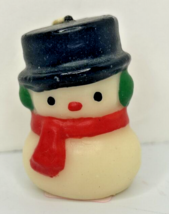 Vintage Hallmark Short Wick Snowman Candle 2&quot; SKU H654 - £13.42 GBP