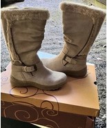 Puresole Amanda Boots Tall Women&#39;s Size 5 1/2 Suede Water-Resistant Taupe - $134.32 CAD