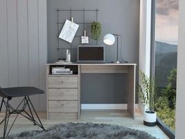 Andalucia Light Gray 3-Drawer Computer Desk w/ Shelf - £280.34 GBP