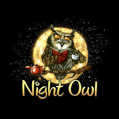Primary image for Night Owl T-shirt S Small Black Unisex NWT Humor Insomnia Wise Fun Cotton