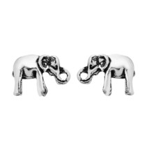 Jungle Little Elephant Lover Animal 3D Sterling Silver Stud Earrings - £7.58 GBP