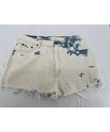 Levi Shorts Womens Size 14 Regular Bleached Denim Jorts Y2K Cut Off Dist... - $22.44