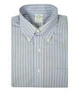 Brooks Brothers Blue/ Green Classic Fit Supima Cotton Dress Shirt 16&quot; 34... - £38.85 GBP