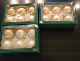 3x Vintage Christmas By Krebs Gold Velvet Glass Ornaments Set Of 6 each - £18.62 GBP