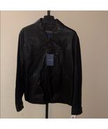 NWT $595 Cole Haan Genuine Smooth Leather Collar Jacket Black Men’s Size L - $346.50