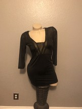 Black mesh mini dress small NWOT - $219.41 MXN