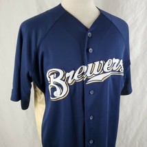 Milwaukee Brewers Jersey Adult Large Sewn Lettering Button Front Blank M... - £20.72 GBP