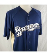 Milwaukee Brewers Jersey Adult Large Sewn Lettering Button Front Blank M... - £20.41 GBP
