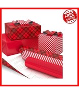 Chic 3-Roll Gift Wrap Set with DIY Bows - Eco-Friendly 120 sq ft Holiday... - $33.65