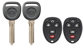 2 Chevrolet 2007-2017 B111 Transponder Chip Key + 5 Button Remote Fob OUC60270 - £18.73 GBP