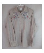 Alfred Dunner Women&#39;s Floral Embroidered Button-Up Shirt Size 16 - $17.95 CAD
