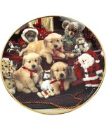 Franklin Mint Royal Doulton Christmas Cheer Puppies Collectors Plate - $278.12 MXN