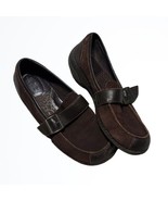 Born BOC Brown Suede and Leather Loafers w Buckle Size 7.5 - £29.18 GBP