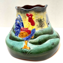 Vintage Hand Painted 3D Rooster Ceramic Lampshade Country 5.5x 7.25 x 3.5 inch - £51.94 GBP