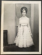 B&amp;W Photo Of A Bouffant Hairdo Floating Lady In A Crinoline Dress 1940&#39;s - £5.10 GBP