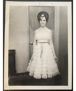 B&amp;W Photo Of A Bouffant Hairdo Floating Lady In A Crinoline Dress 1940&#39;s - £5.18 GBP