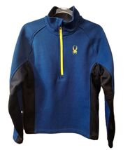 Spyder Outbound Mens Half Zip Thermal Lined Pullover Fleece Sweater Blue... - $26.76