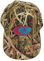 Mossy Oak Women&#39;s Embroidered Emblem Hat Camo Mossy Oak w/Pink-Blue Logo... - $11.31
