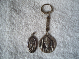 Lot Of 2 Religious Items,1,Saint Christopher Pendant,1,Paulas II Keychain - $11.29