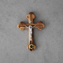 7.5&quot; Olive Wood Wall Cross Jesus Catholic Crucifix, Blessing Holy Cross Handmade - £35.93 GBP