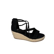 EILEEN FISHER Wanda Black Nubuck Espadrille Wedge Sandals size 10 New - £41.56 GBP