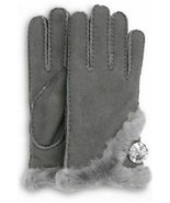 UGG Gloves Swarovski Crystal Bailey Bling Sheep Shearling Grey or Black ... - £129.43 GBP