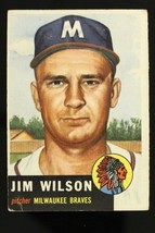 Vintage 1953 Baseball Card TOPPS #208 JIM WILSON Pitcher Milwaukee Braves - £7.79 GBP