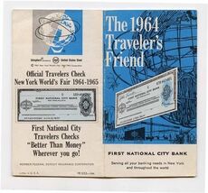 First National City Bank New York World's Fair Travelers Checks Pocket N... - $27.72