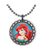 Disney Princess ARIEL Little Mermaid 3D Bottle Cap Necklace | Gift for G... - £3.89 GBP