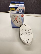 USB Outlet Multiplier - 6 Sockets + 2 USB Ports New In Box Ideaworks - £9.05 GBP