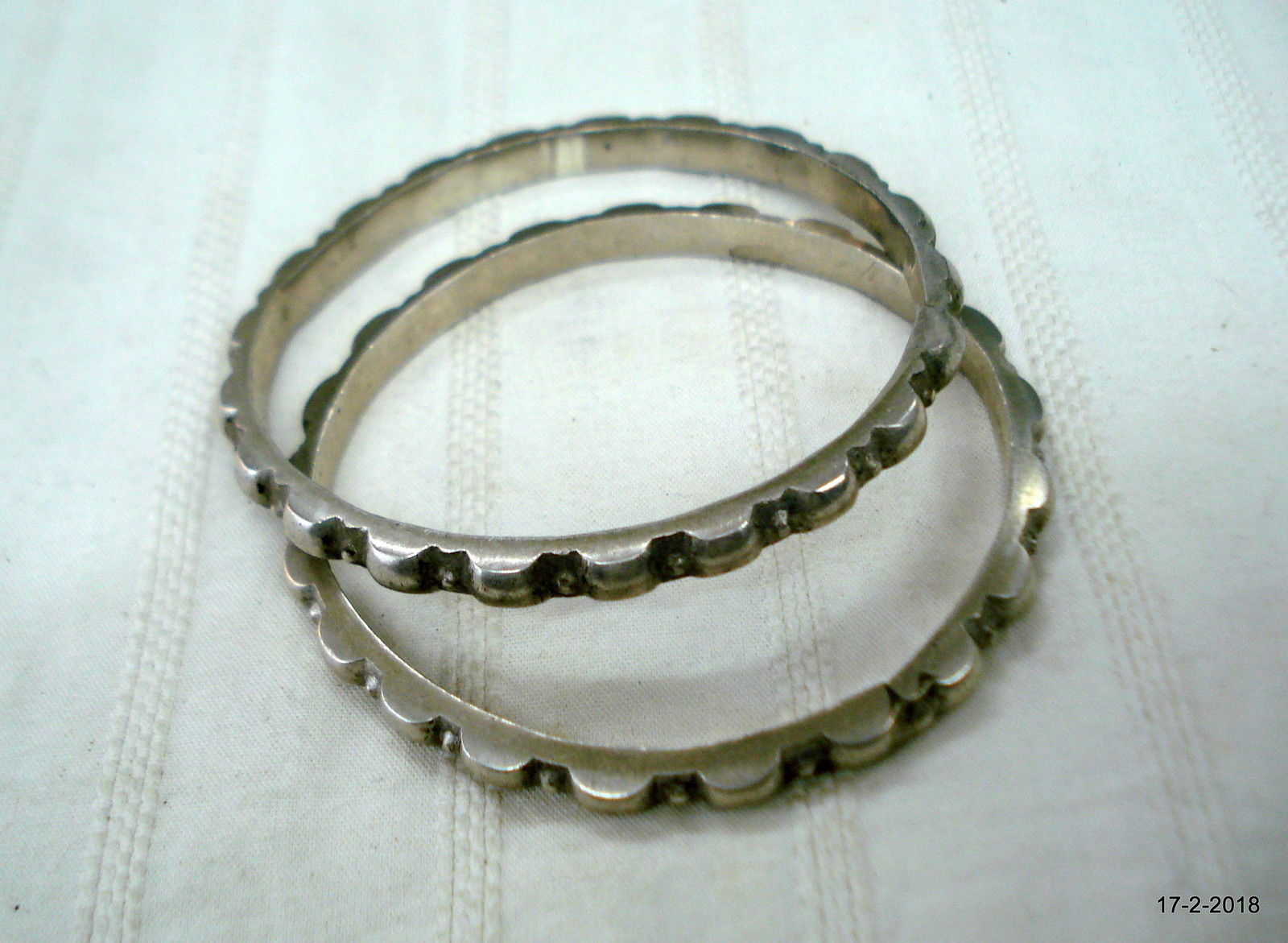 vintage antique tribal old silver bangle bracelet set 2pc gypsy jewellery - £181.22 GBP