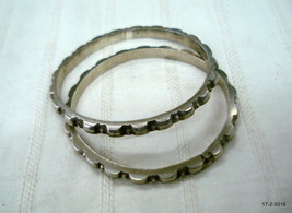 vintage antique tribal old silver bangle bracelet set 2pc gypsy jewellery - £180.80 GBP