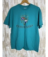 Vintage Hanes Size L Mens Single Stitch Colorado T-Shirt Cotton 90&#39;s Travel - $903.61 MXN
