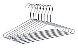 8 Quality Hangers Heavy Duty Metal Suit Hanger Coat Hangers with Polished Chrome - $23.16