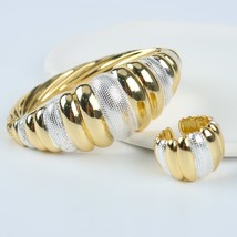 Sliver Gold Color Bracelet Ring Set Charm Bracelets On Hand Copper Jewelry For W - £34.81 GBP